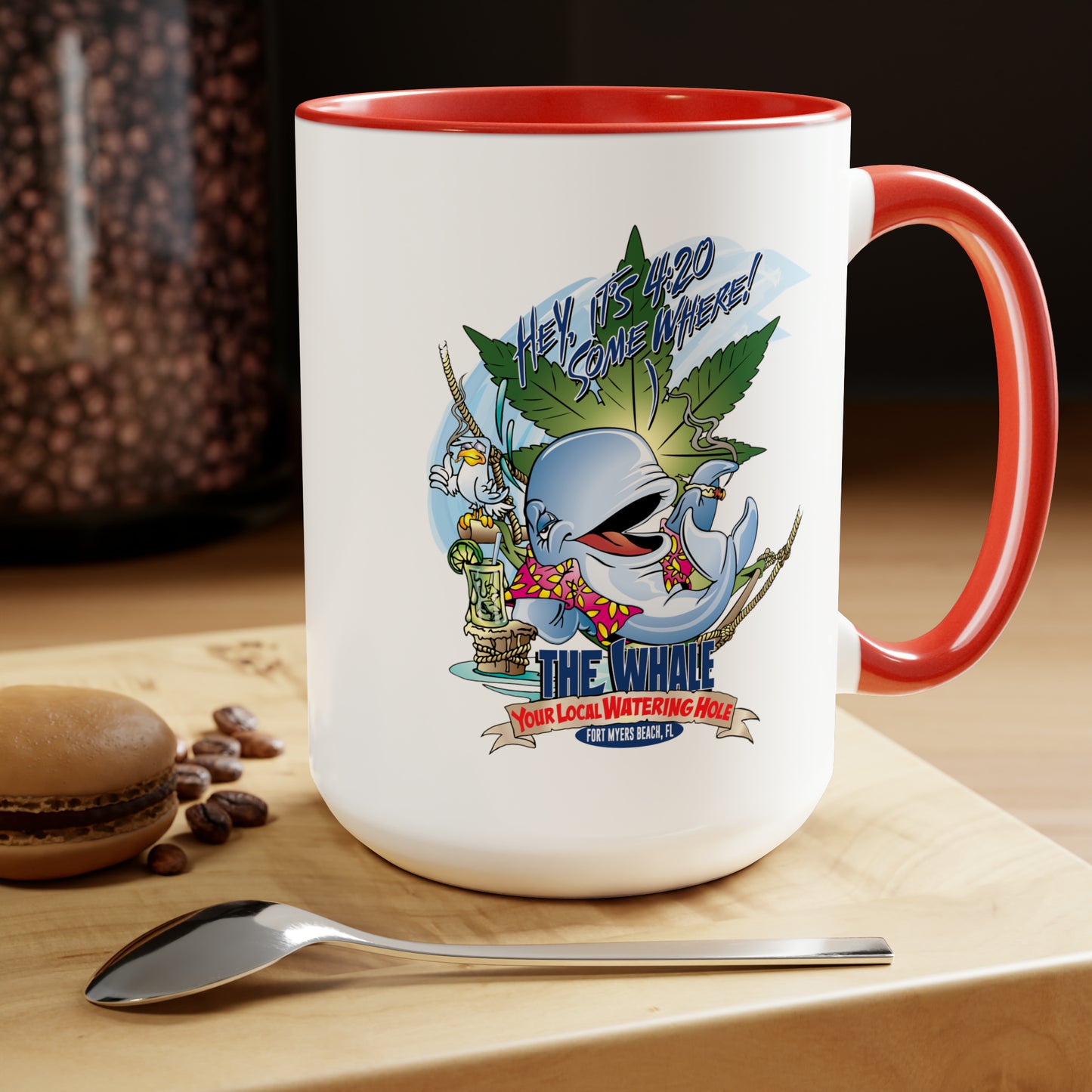 420 Two-Tone Coffee Mugs, 15oz