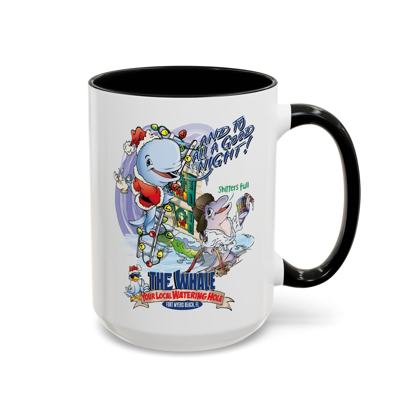 Holiday Whale Coffee Mug — "Have a Good Night!" Festive Nautical Christmas Mug (11/15oz)