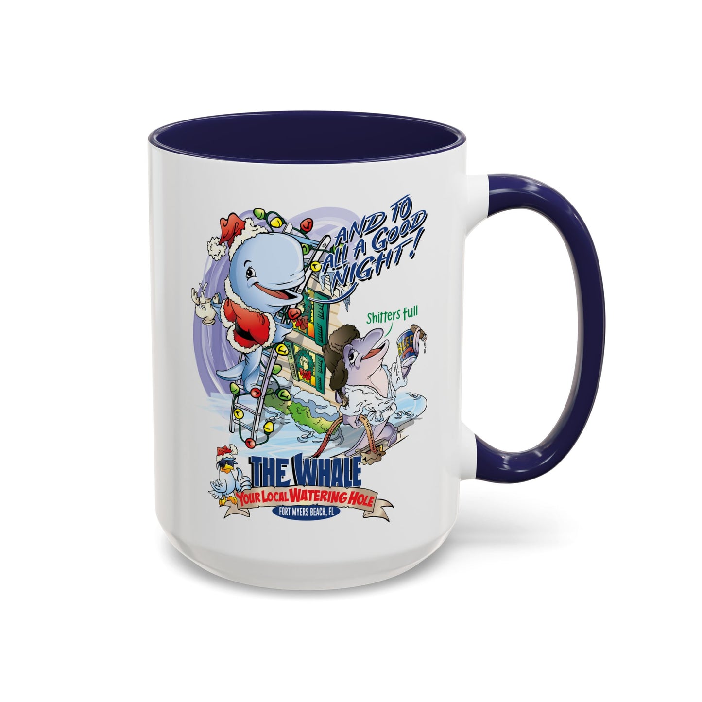 Holiday Whale Coffee Mug — "Have a Good Night!" Festive Nautical Christmas Mug (11/15oz)
