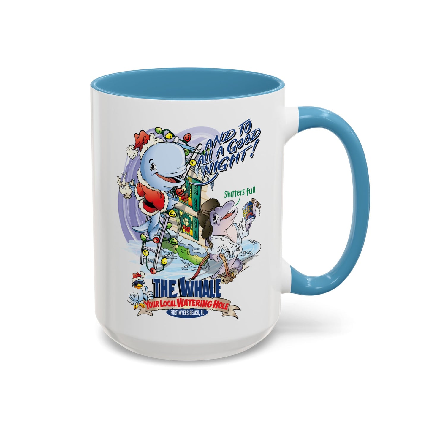 Holiday Whale Coffee Mug — "Have a Good Night!" Festive Nautical Christmas Mug (11/15oz)