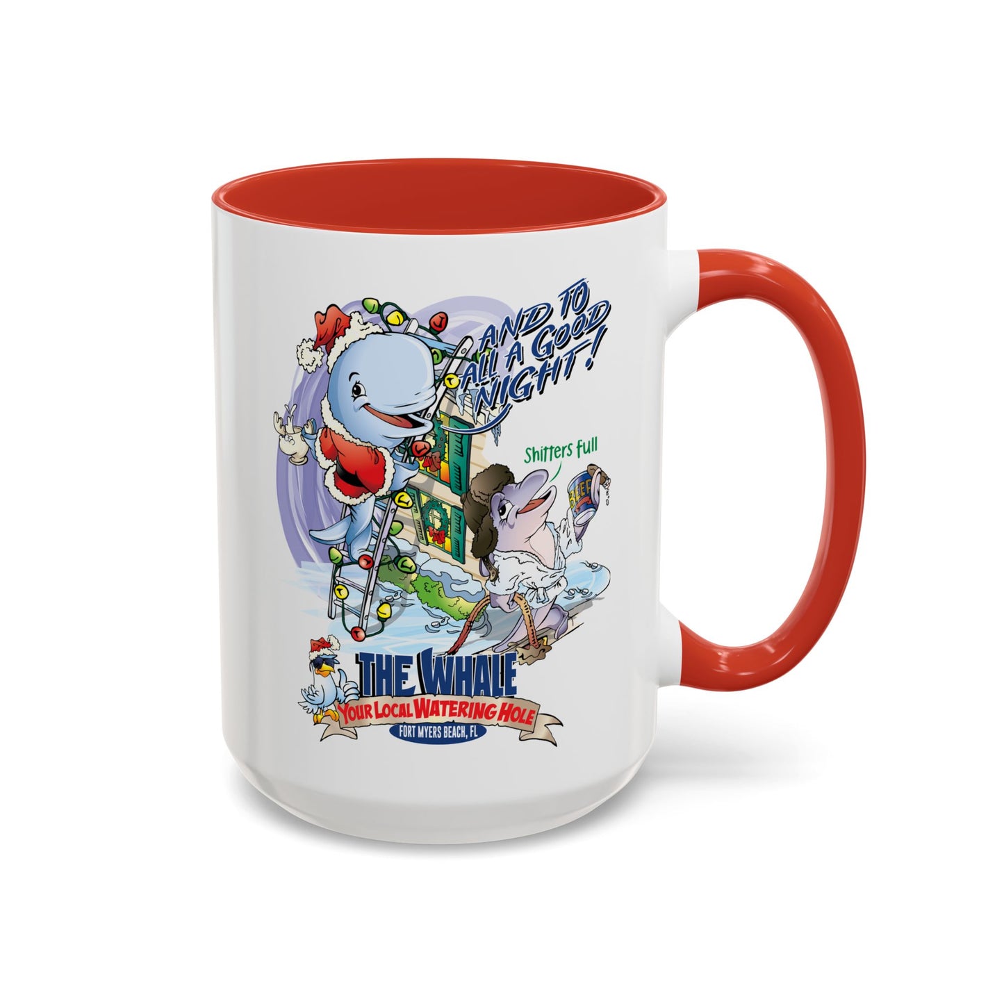 Holiday Whale Coffee Mug — "Have a Good Night!" Festive Nautical Christmas Mug (11/15oz)