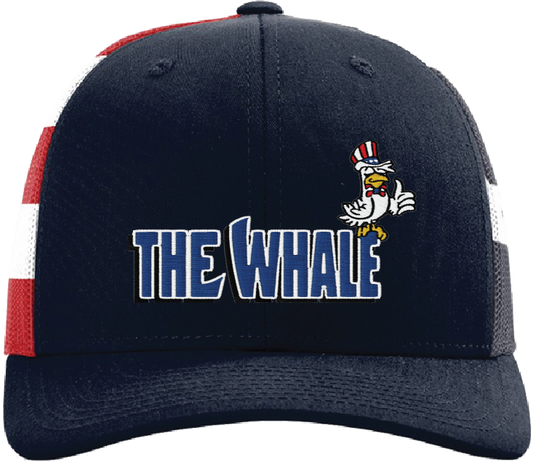 Patriotic Whale Snapback Trucker Cap