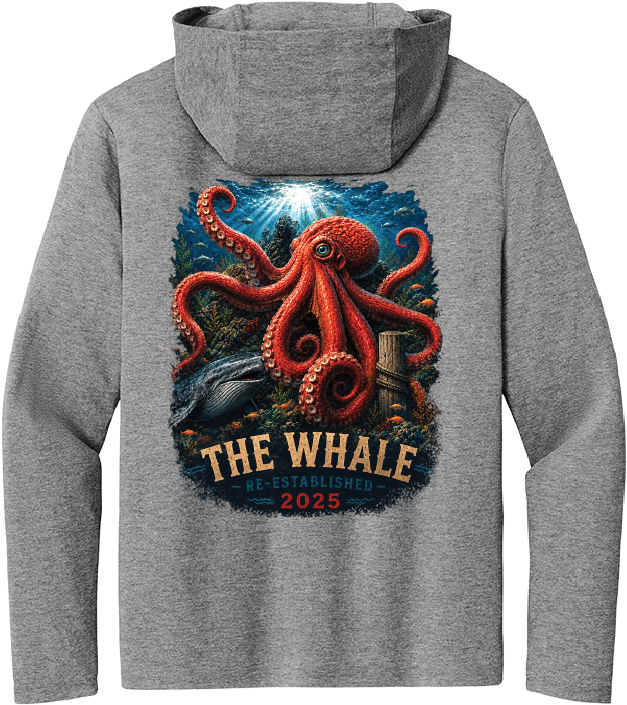 The Whale Octopus Unisex Lightweight Long-Sleeve Hoodie