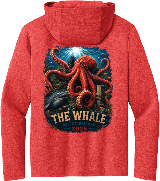 The Whale Octopus Unisex Lightweight Long-Sleeve Hoodie