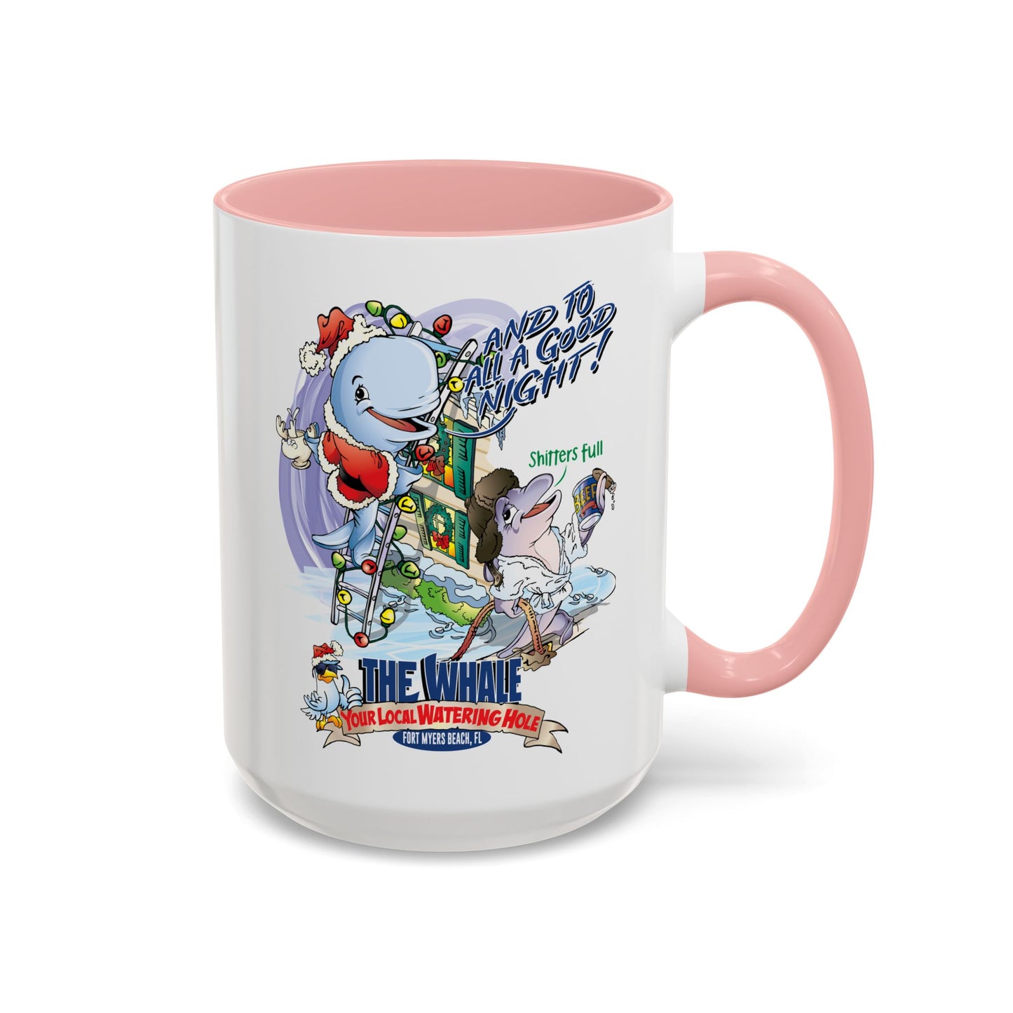 Holiday Whale Coffee Mug — "Have a Good Night!" Festive Nautical Christmas Mug (11/15oz)