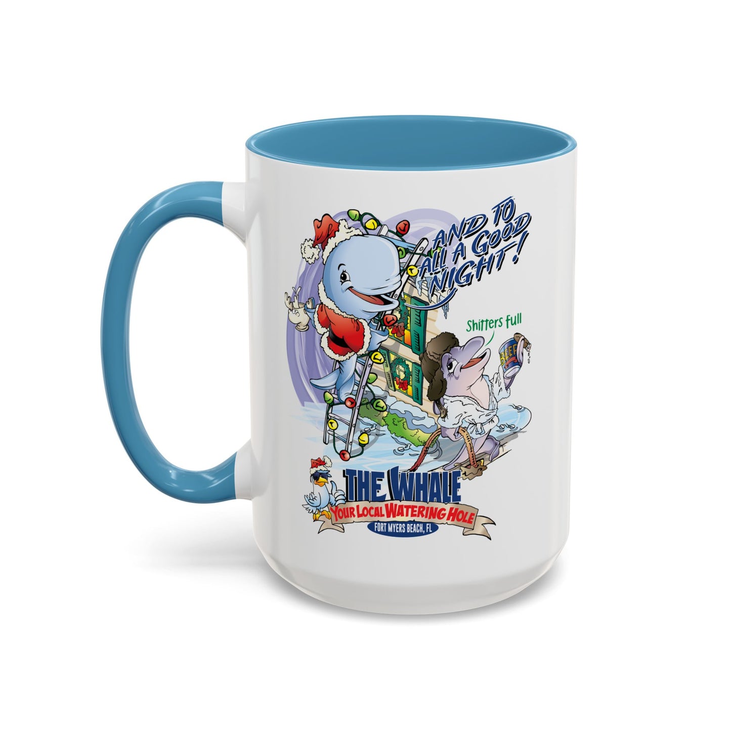 Holiday Whale Coffee Mug — "Have a Good Night!" Festive Nautical Christmas Mug (11/15oz)