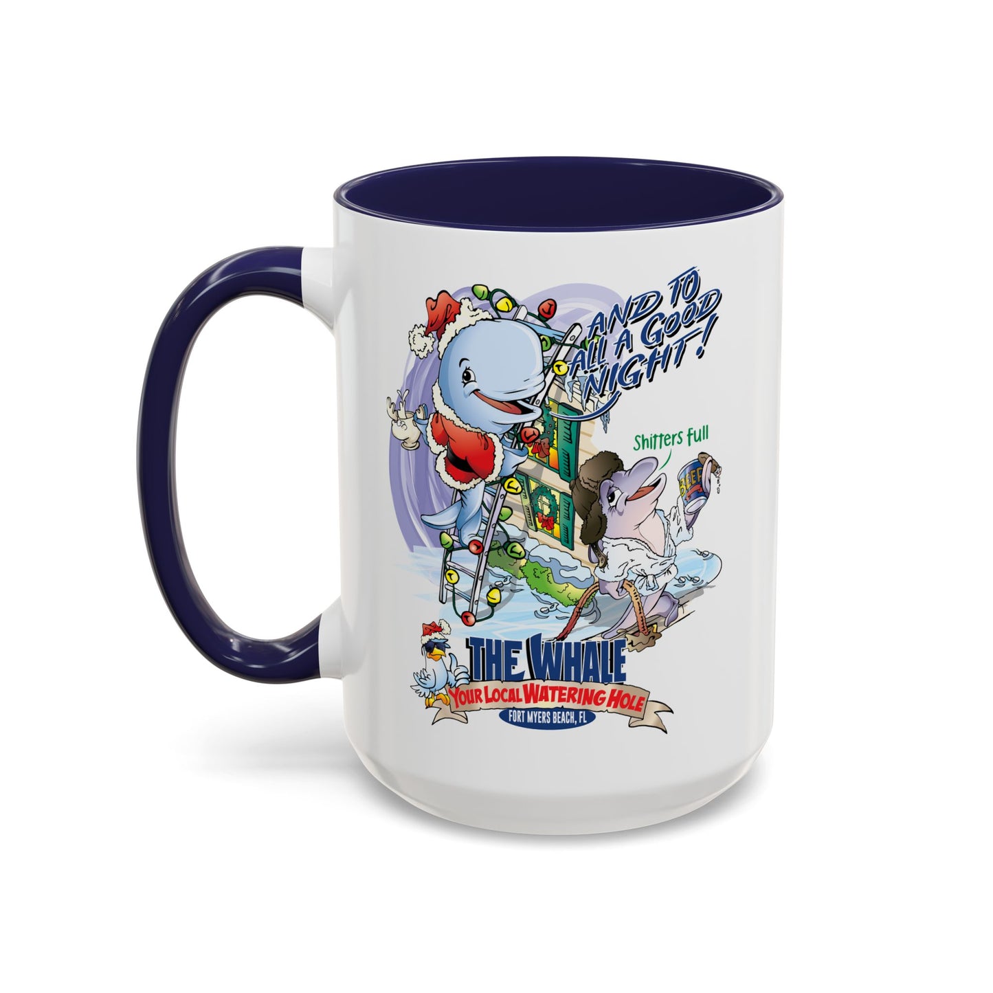 Holiday Whale Coffee Mug — "Have a Good Night!" Festive Nautical Christmas Mug (11/15oz)